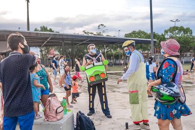 Ação de educação no trânsito movimenta Parque Urbano Belém Porto Futuro