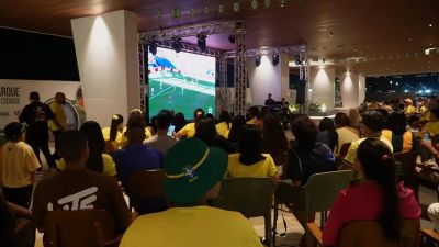 notícia: Público marcou presença no Parque da Cidade para assistir à primeira partida do Brasil pela Copa do Mundo